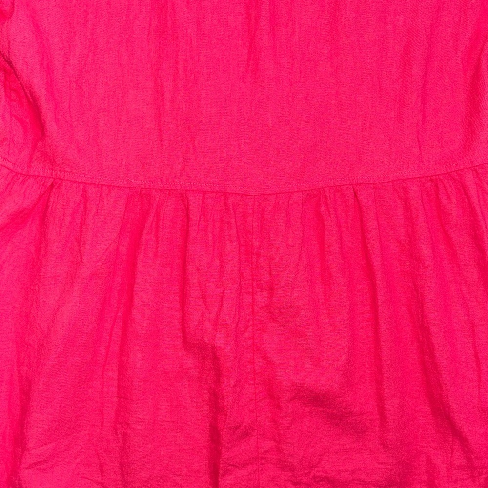 Women's Pink babydoll v neck dress with pockets - Picture 6 of 9